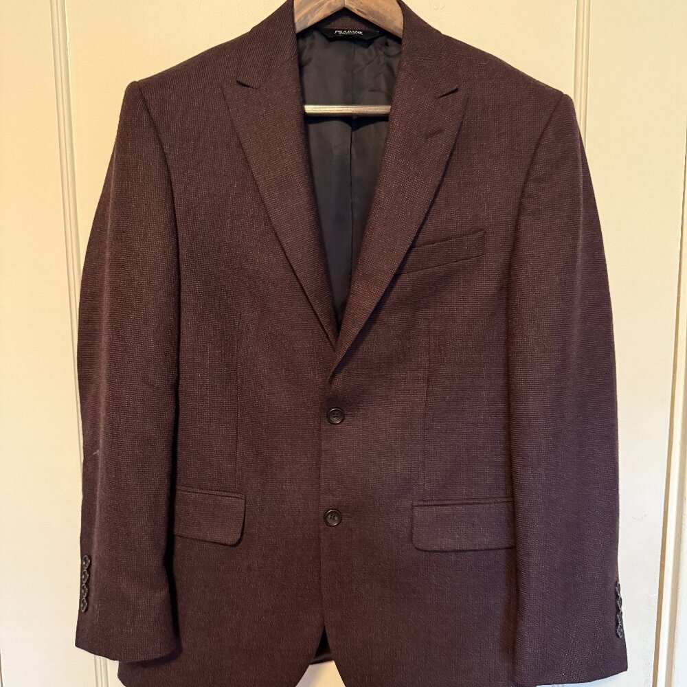 Jos. A. Bank Mens 39R Dark Burgundy Color 100% Wool